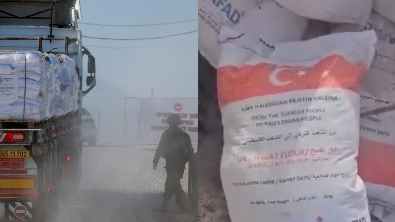 Siyonist ordusu Türkiye’den Gazze’ye gönderilen un çuvallarını çöpe attı! Siyonist ordusu Türkiye’den Gazze’ye gönderilen un çuvallarını çöpe attı!
