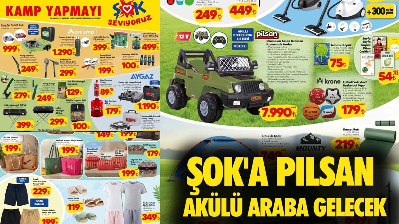 ŞOK 28 Mayıs ile 4 Haziran 2025 aktüel ürünler kataloğu yayınlandı! ŞOK'a Pilsan akülü araba gelecek ŞOK 28 Mayıs ile 4 Haziran 2025 aktüel ürünler kataloğu yayınlandı! ŞOK'a Pilsan akülü araba gelecek