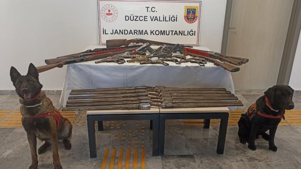 Düzce'de çok sayıda ruhsatsız silah ve tüfek ele geçirildi Düzce'de çok sayıda ruhsatsız silah ve tüfek ele geçirildi