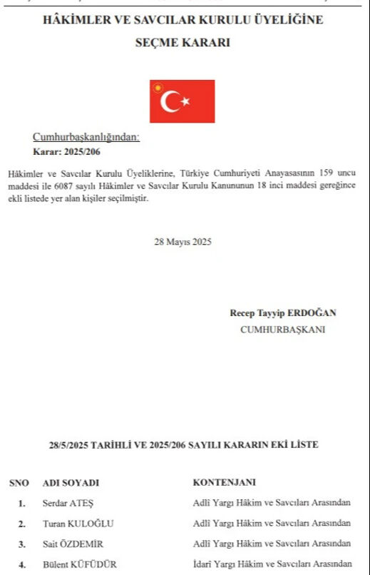 Yeni HSK üyeleri belli oldu! Resmi Gazete'de yayımlandı - 1. Resim