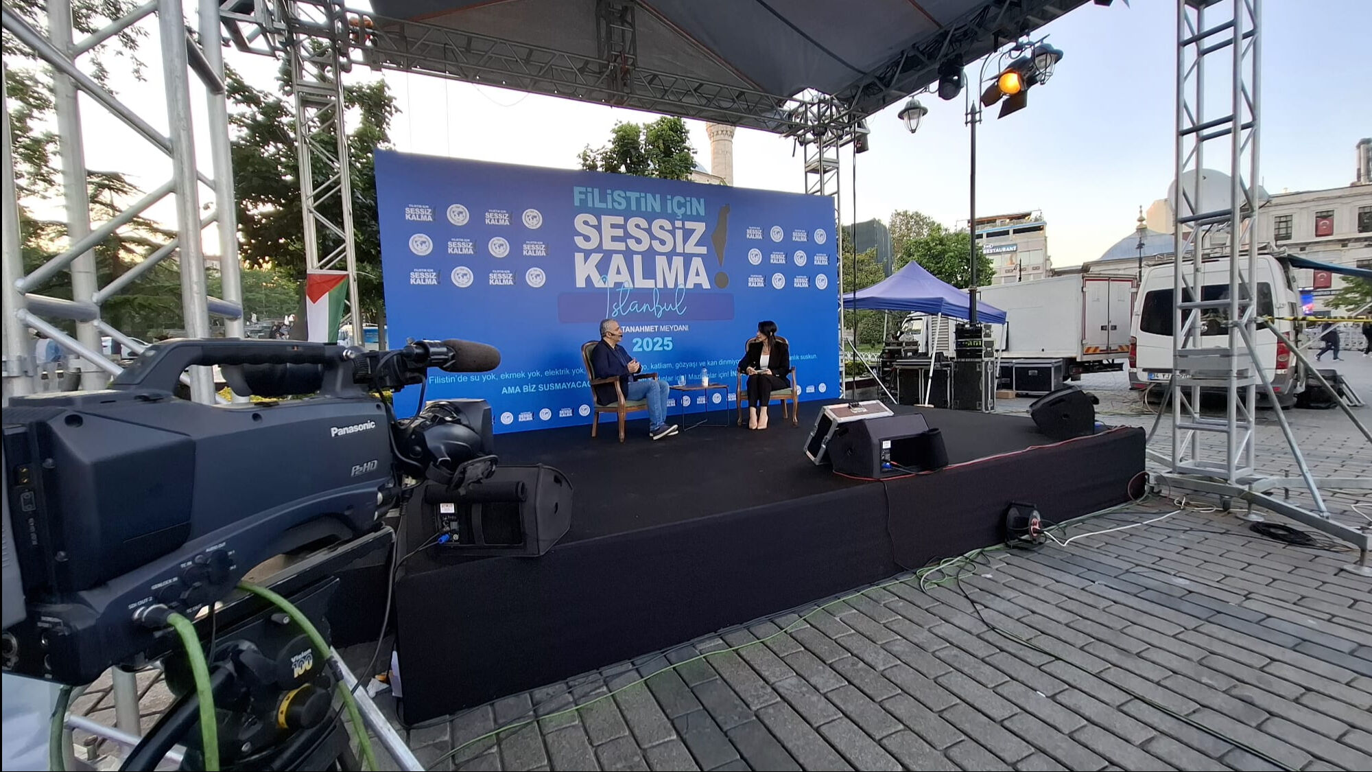 Gazeteciler zulmü haykırıyor! Filistin için 24 saat kesintisiz canlı yayın - 3. Resim