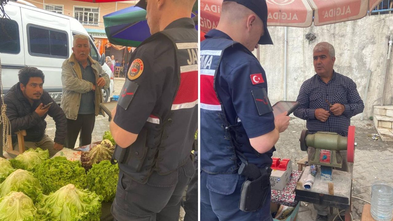 Jandarmadan pazarda hırsızlık ve sahte para denetimi Jandarmadan pazarda hırsızlık ve sahte para denetimi