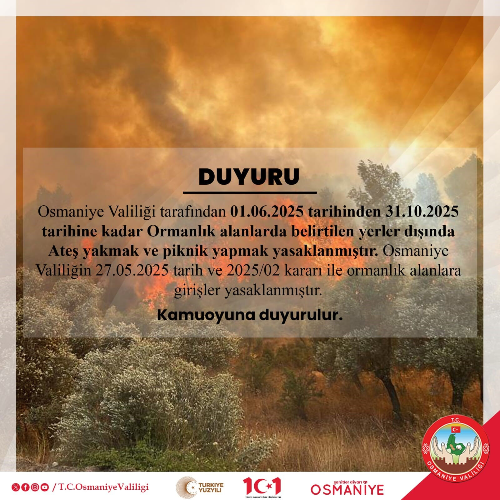 Osmaniye'de orman yangınlarına kökten tedbir! Girişler yasaklandı - 1. Resim
