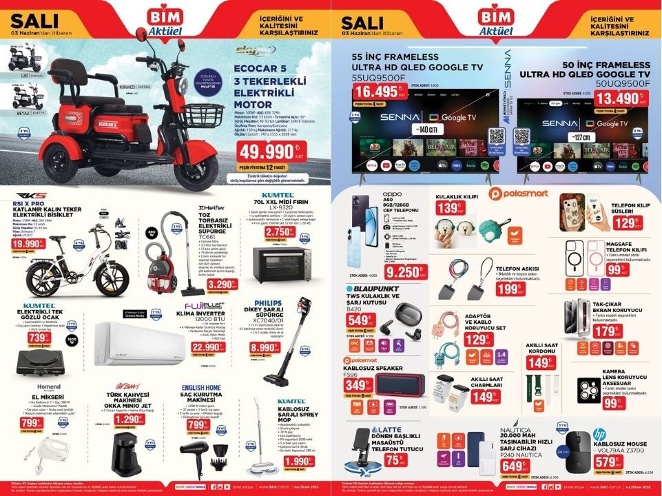 3 Haziran Salı BİM aktüel ürünler kataloğu! Klima, katlanır elektrikli bisiklet ve daha fazlası geliyor - 2. Resim