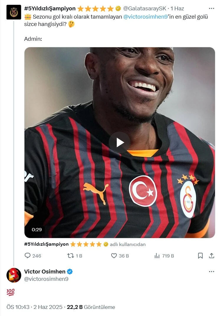 Osimhen'den Al Hilal iddialarına cevap! Galatasaray paylaşımına dikkat çeken yorum - 3. Resim
