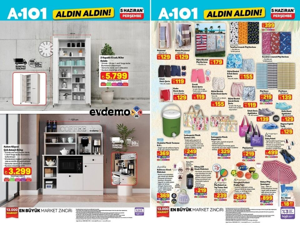 5 Haziran A101 Aktüel ürünler kataloğu! Şişme havuz, kano seti ve plaj ürünleri geliyor - 3. Resim