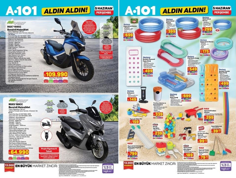 5 Haziran A101 Aktüel ürünler kataloğu! Şişme havuz, kano seti ve plaj ürünleri geliyor - 1. Resim