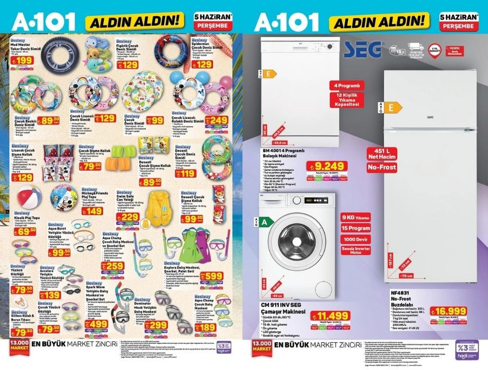 5 Haziran A101 Aktüel ürünler kataloğu! Şişme havuz, kano seti ve plaj ürünleri geliyor - 5. Resim