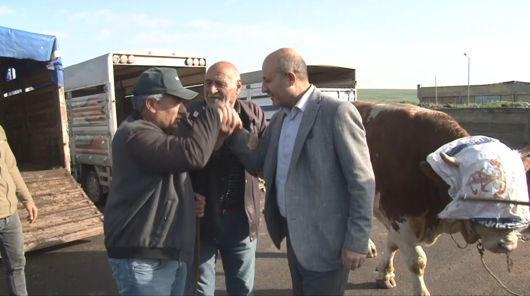 Kurban pazarının en büyüklerinden! 900 kiloluk "Rıfkı" araba fiyatına satıldı Kurban pazarının en büyüklerinden! 900 kiloluk "Rıfkı" araba fiyatına satıldı - 2. Resim