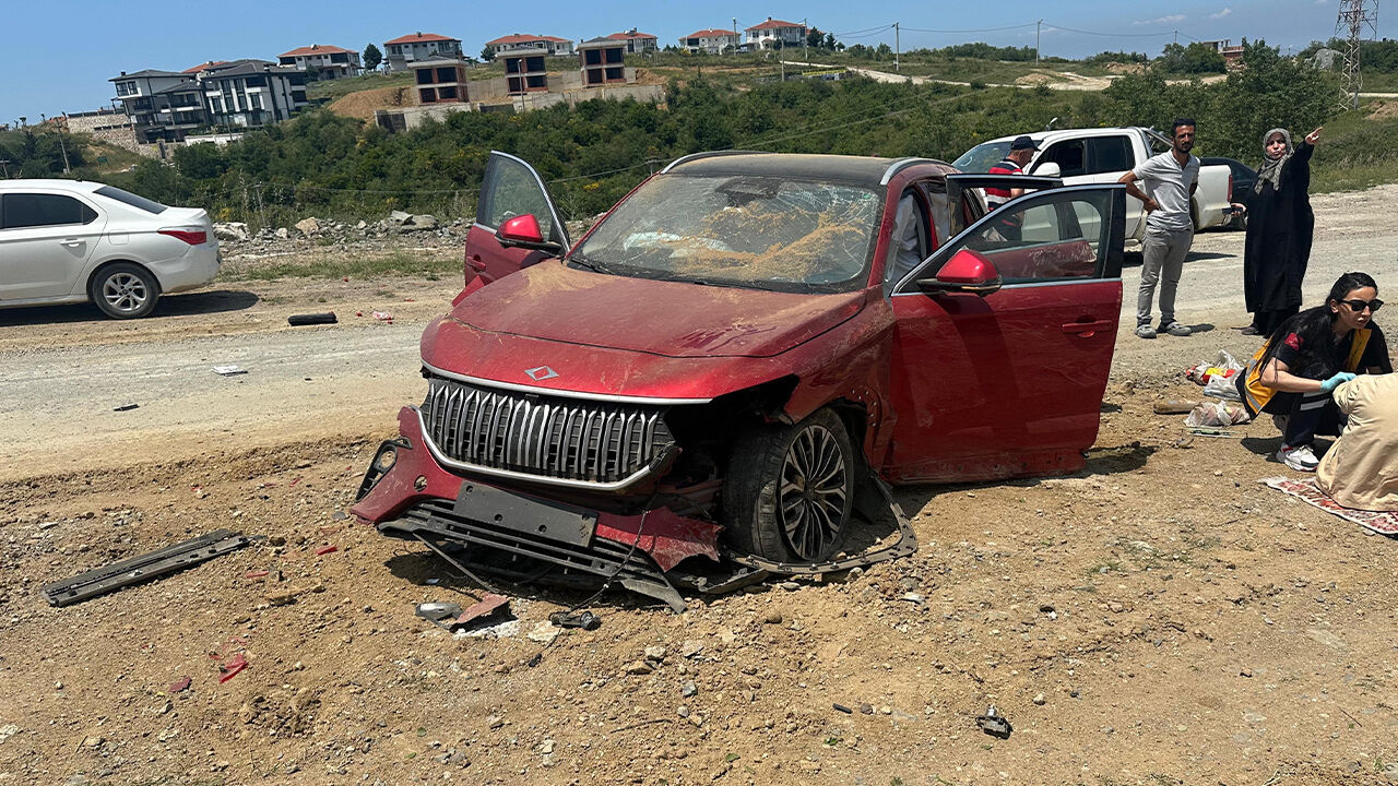 Togg 4 metre yükseklikten uçarak takla attı! İşte son hali - 1. Resim
