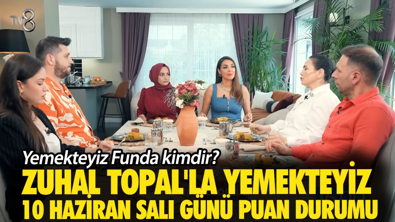 Yemekteyiz Funda kimdir, kaç yaşında, nereli? Zuhal Topal'la Yemekteyiz 10 Haziran Salı günü puan durumu Yemekteyiz Funda kimdir, kaç yaşında, nereli? Zuhal Topal'la Yemekteyiz 10 Haziran Salı günü puan durumu
