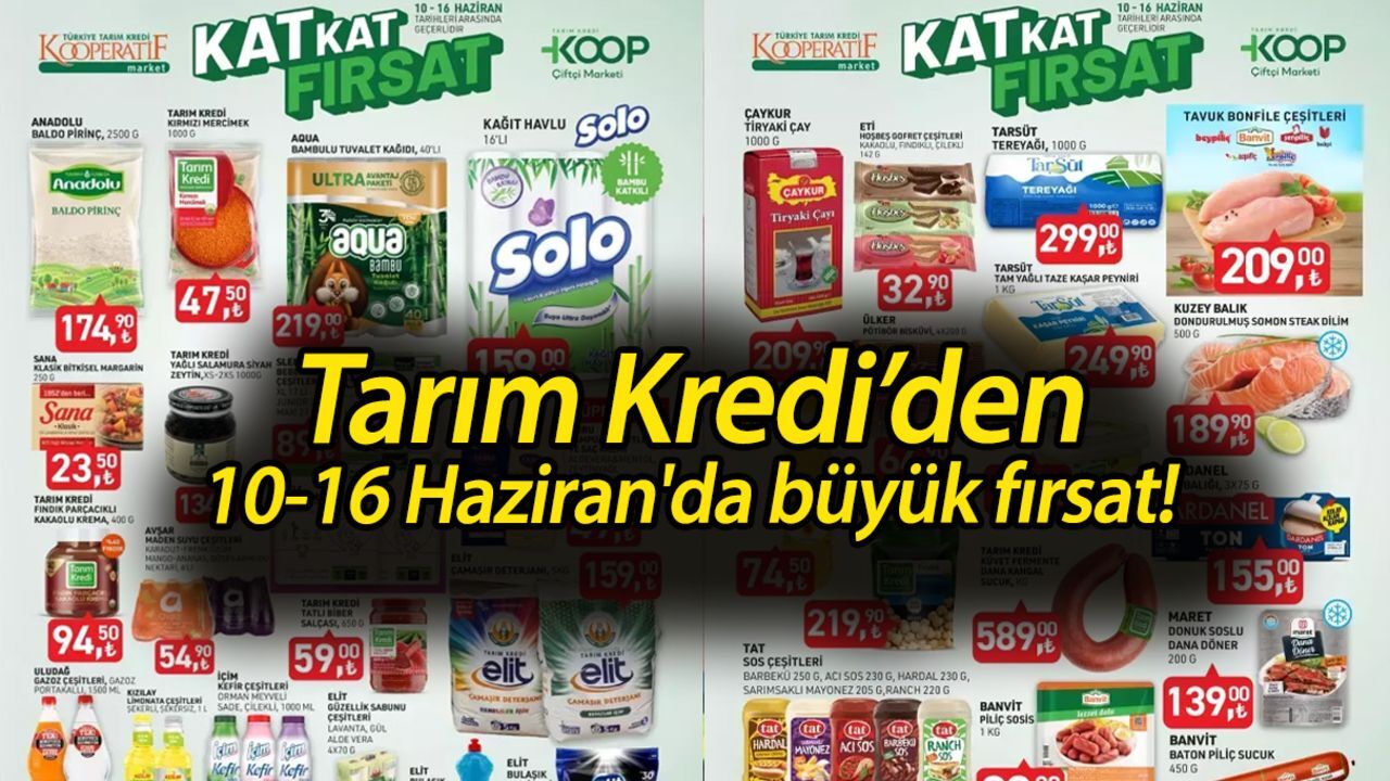 Tarım Kredi'den, 10-16 Haziran'da büyük fırsat! Etiket fiyatları tek tek düştü Tarım Kredi'den, 10-16 Haziran'da büyük fırsat! Etiket fiyatları tek tek düştü
