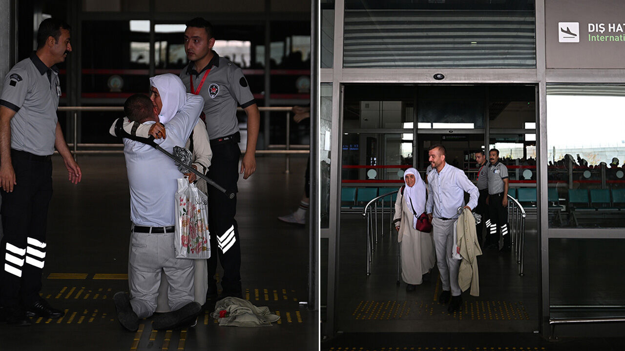 Anne babasının ayaklarına kapandı! Hac kafileleri gelmeye devam ediyor Anne babasının ayaklarına kapandı! Hac kafileleri gelmeye devam ediyor - 4. Resim