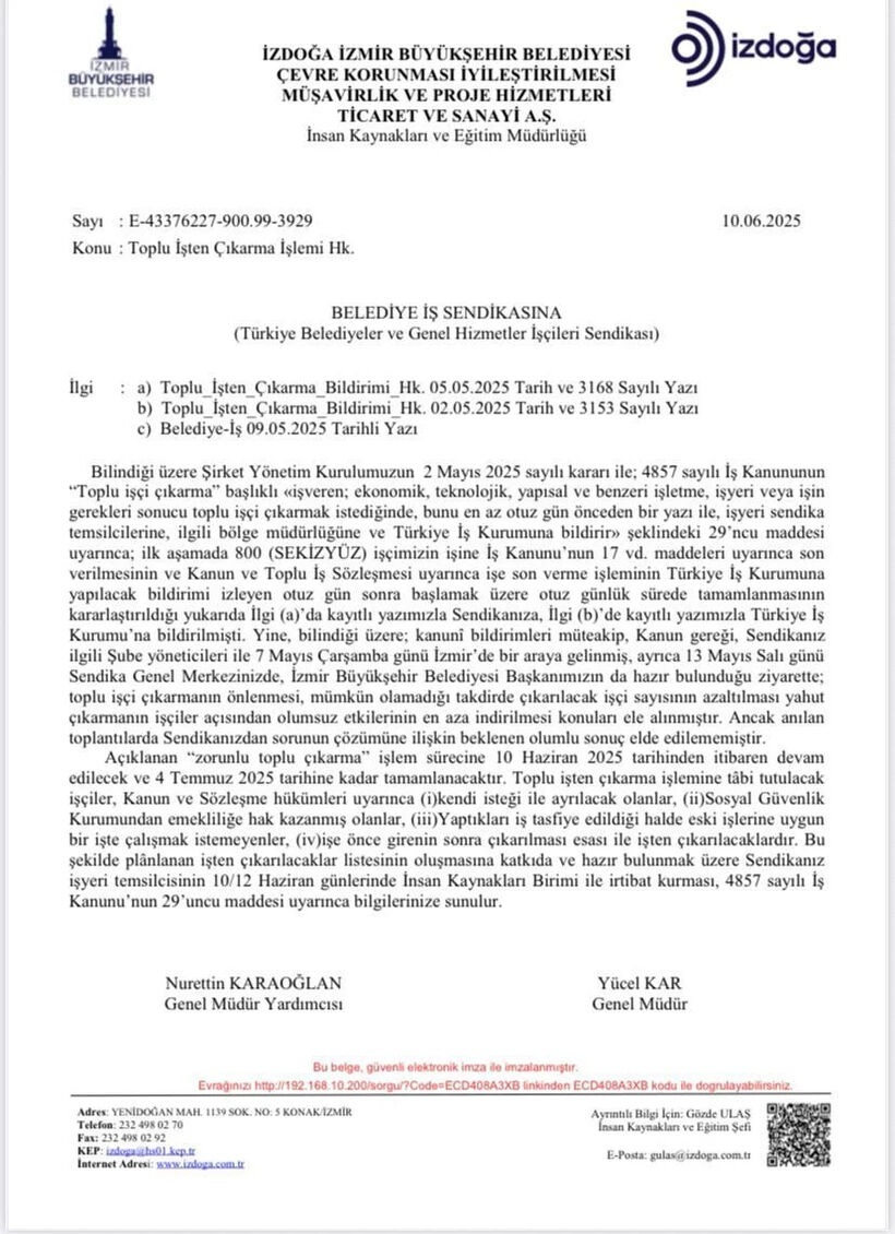 Grev sonrası İzmir Büyükşehir Belediyesi'nden dikkat çeken adım: Toplu işten çıkarmalar başladı Grev sonrası İzmir Büyükşehir Belediyesi'nden dikkat çeken adım: Toplu işten çıkarma planı! - 4. Resim