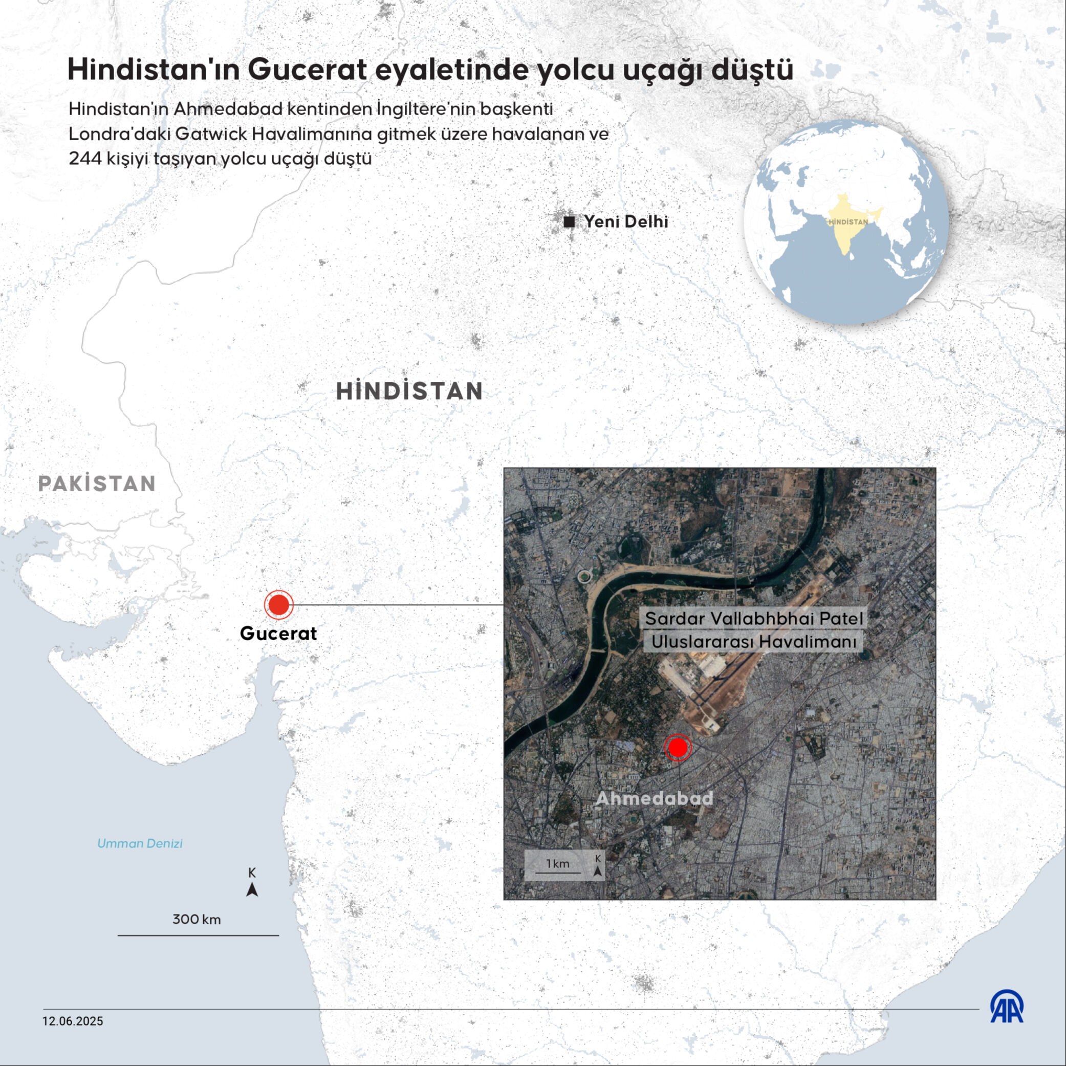 Hindistan'da yolcu uçağı düştü! 290 ceset çıkarıldı Hindistan'da 244 kişinin bulunduğu yolcu uçağı düştü! Düşme anı kamerada - 3. Resim