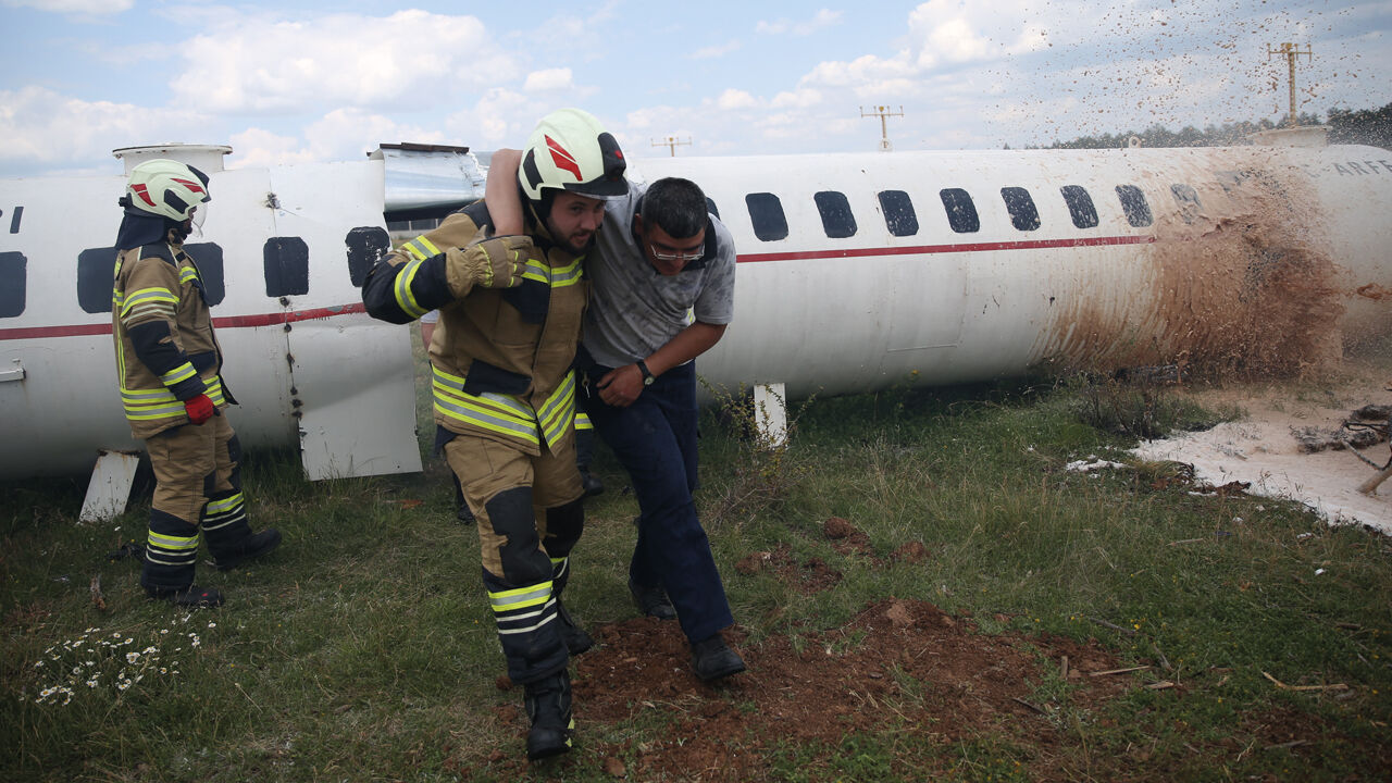 Kastamonu'da gerçeği aratmayan uçak kazası tatbikatı! - 1. Resim