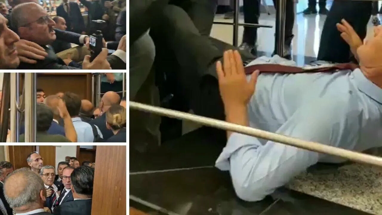TBMM'de arbede! CHP'liler girişi kapattı, AK Partili vekiller tepki gösterdi - 1. Resim