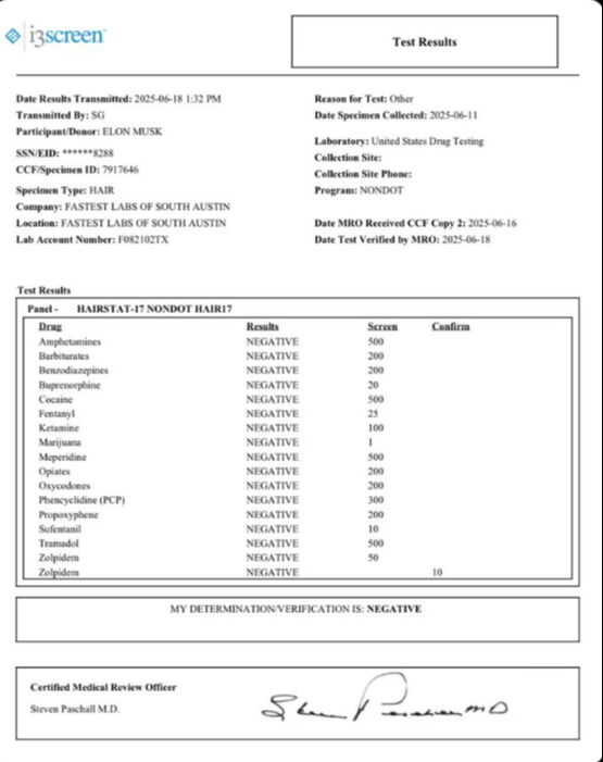 Elon Musk test sonuçlarını paylaştı: Sosyal medya çalkalandı Elon Musk test sonuçlarını paylaştı: Sosyal medya çalkalandı - 1. Resim