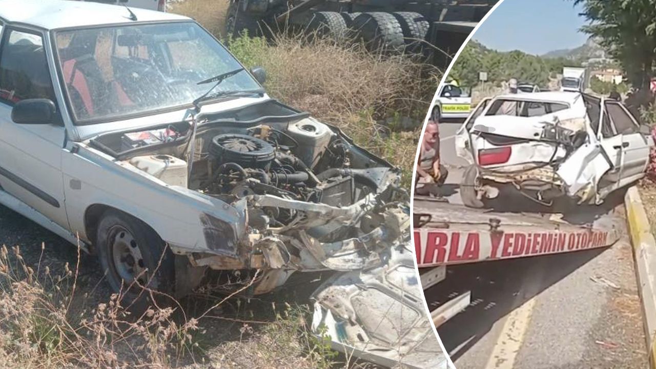 Antalya'da feci kaza: Kamyonla çarpıştı, hurdaya döndü Antalya'da feci kaza: Kamyonla çarpıştı, hurdaya döndü