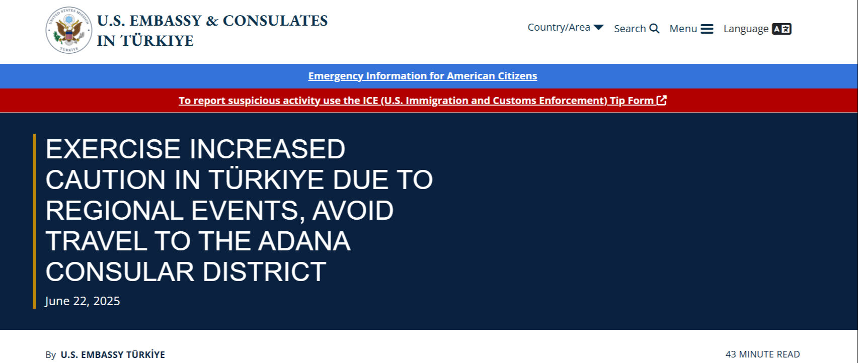 İran'a saldırı sonrası ABD'den Türkiye seyahat uyarısı: O bölgeye gitmekten kaçının İran'a saldırı sonrası ABD'den Türkiye seyahat uyarısı: O bölgeye gitmekten kaçının - 1. Resim
