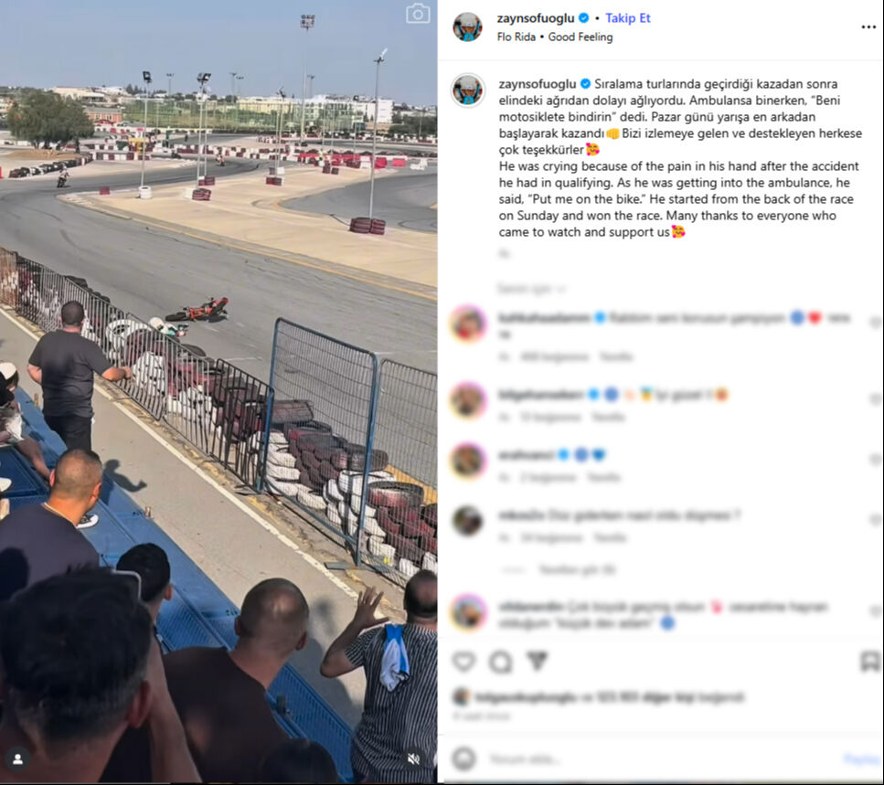 Motosiklet yarışında korku dolu anlar! Kenan Sofuoğlu'nun oğlu kaza geçirdi: Zayn'ın sağlık durumu - 4. Resim