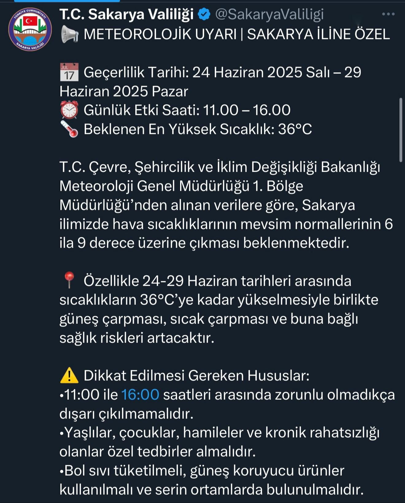 Sıcak hava kavuracak! Valilik uyardı, bu saatler arasında dışarı çıkmayın! - 1. Resim