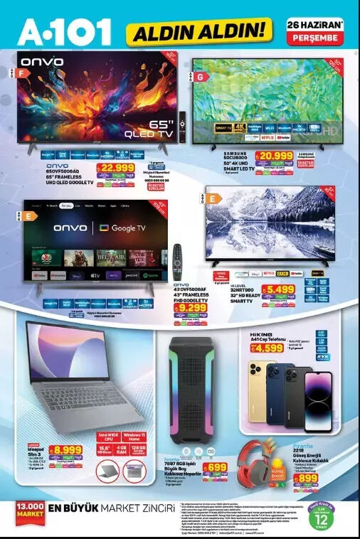 A 101 aktüel kataloğunda hangi ürünler var? 26 Haziran 2025 Perşembe A101 aktüel ürünler kataloğu paylaşıldı - 1. Resim