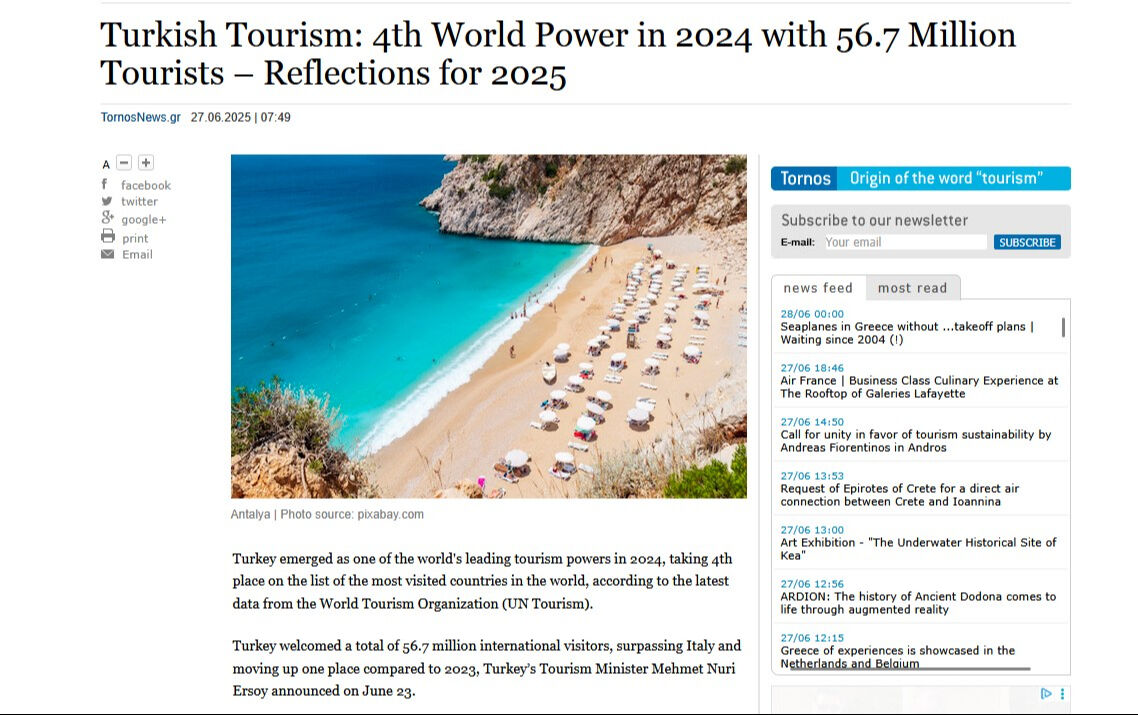 Yunan basını Türkiye'yi manşete taşıdı: Rekor üstüne rekor!