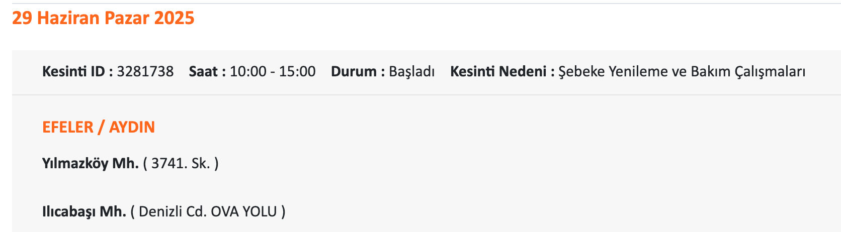 ADM Elektrik duyurdu, Aydın'da elektrikler ne zaman gelecek? 29-30 Haziran Didim Elektrik kesintisi sorgulama! - 6. Resim