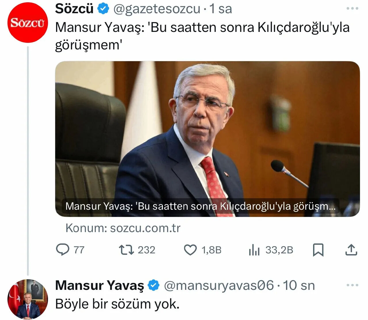 CHP'yi karıştıran krizde yeni perde! Mansur Yavaş, Sözcü'yü yalanladı - 1. Resim