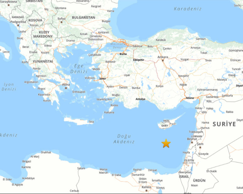 Doğu Akdeniz'de deprem oldu! AFAD ve Kandilli'den ilk veriler geldi - 1. Resim