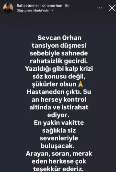 Sevcan Orhan'ın son durumu ne? Sahnede fenalaşmıştı, ilk açıklama geldi! - 3. Resim