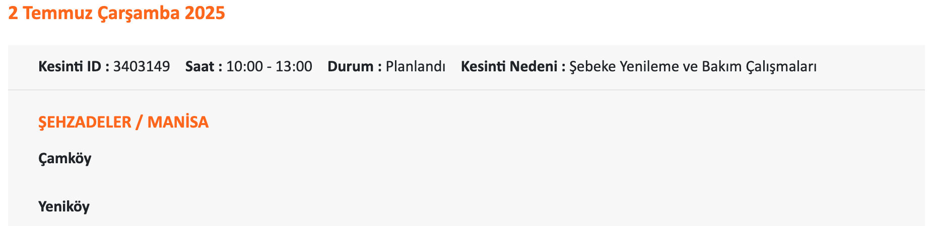 Akhisar, Alaşehir, Demirci elektrik kesintisi sorgulama: 1- 2 Temmuz 2025 Manisa'nın hangi ilçelerinde elektrikler kesilecek? - 13. Resim