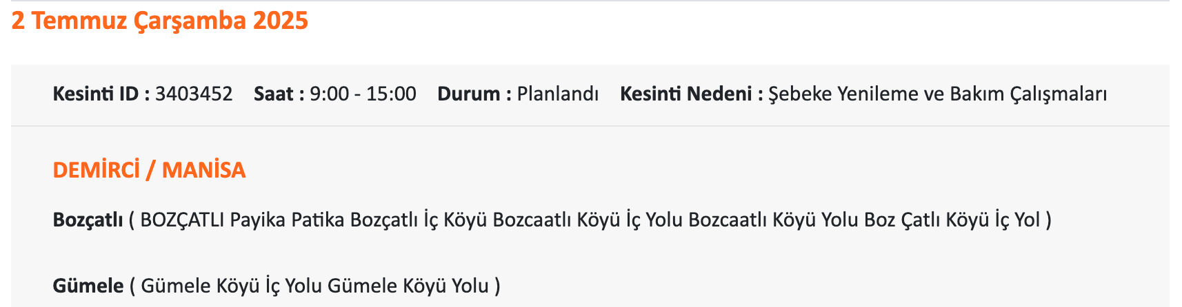 Akhisar, Alaşehir, Demirci elektrik kesintisi sorgulama: 1- 2 Temmuz 2025 Manisa'nın hangi ilçelerinde elektrikler kesilecek? - 8. Resim