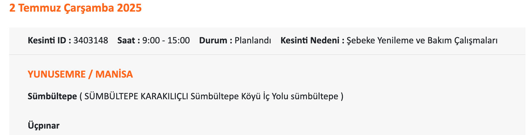 Akhisar, Alaşehir, Demirci elektrik kesintisi sorgulama: 1- 2 Temmuz 2025 Manisa'nın hangi ilçelerinde elektrikler kesilecek? - 15. Resim