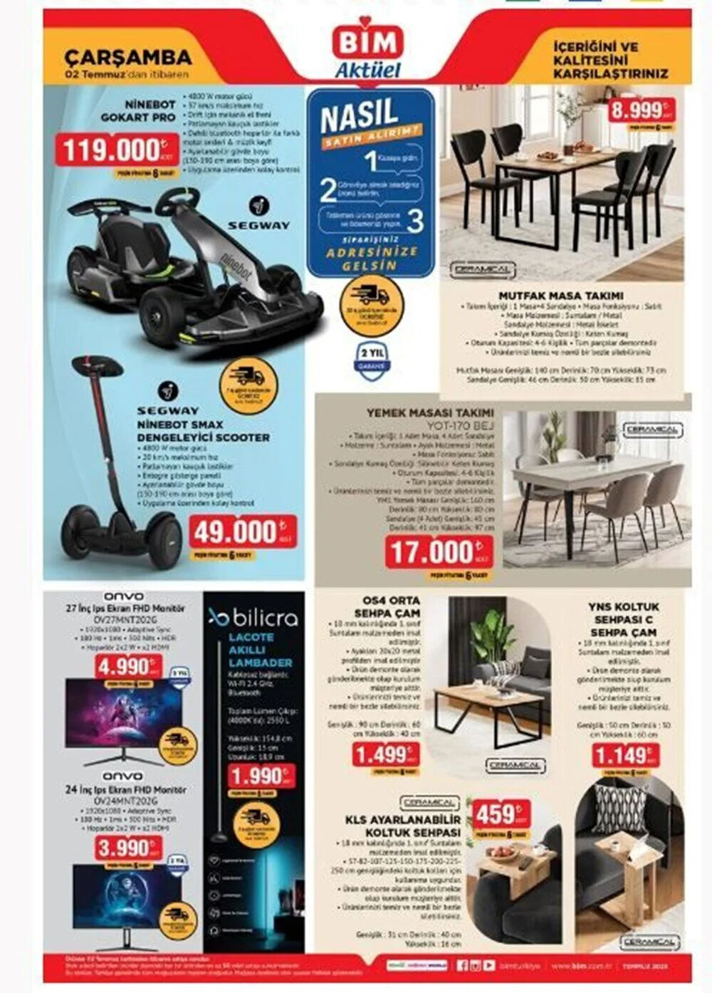 BİM Aktüel Kataloğu 1-2- 4 Temmuz: Go kart pro araba, scooter, yemek masası ve ayarlanabilir koltuk sehpası geliyor - 1. Resim