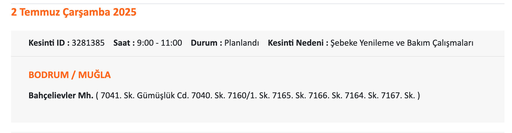 Bodrum elektrik kesintisi sorgulama: ADM elektrik uyardı, 1-2 Temmuz 2025 Muğla'da elektrikler ne zaman gelecek? - 3. Resim