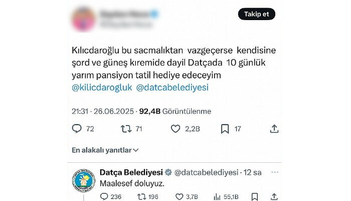 O paylaşım başını yaktı! Datça Belediyesi admin'i kovuldu, Kılıçdaroğlu isyan etti - 1. Resim