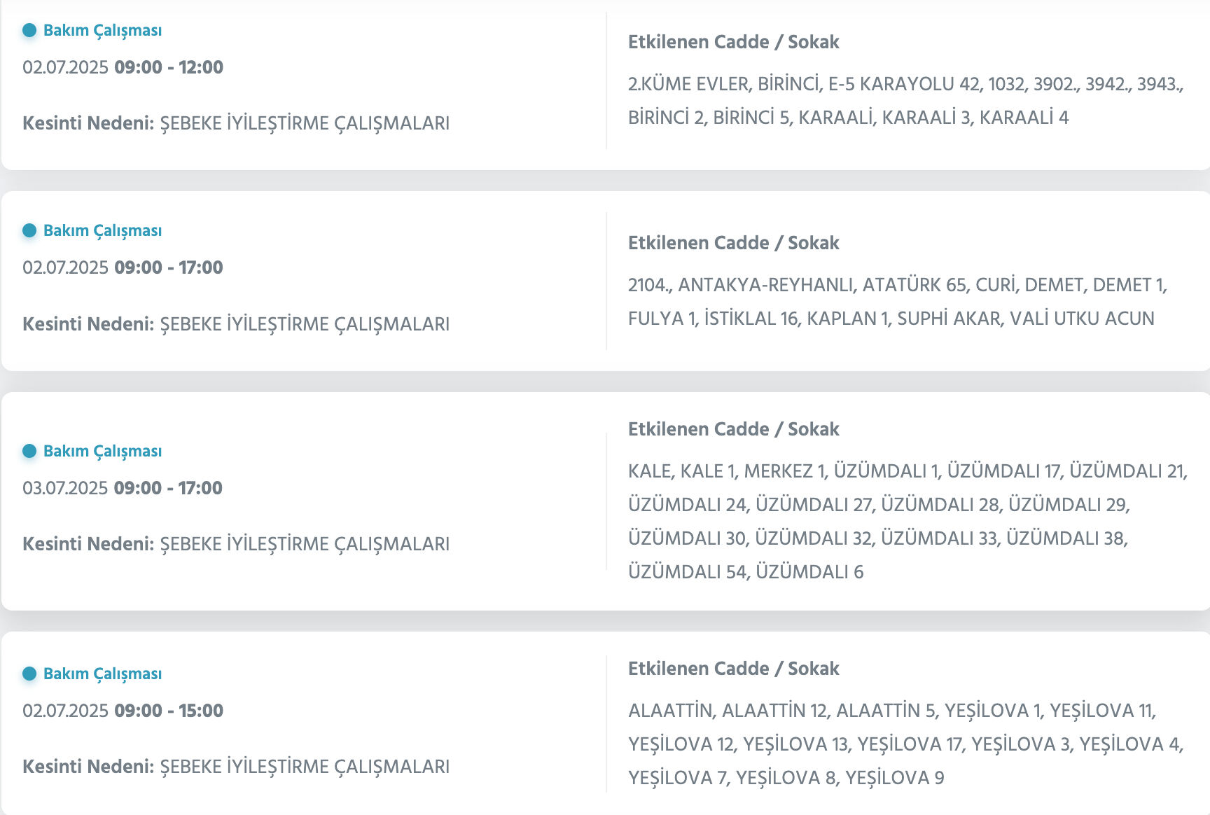 2 Temmuz 2025 Hatay elektrik kesintisi sorgulama: Hatay'ın Antakya ve Arsuz ilçelerinde elektrik kesintisi var mı? - 2. Resim