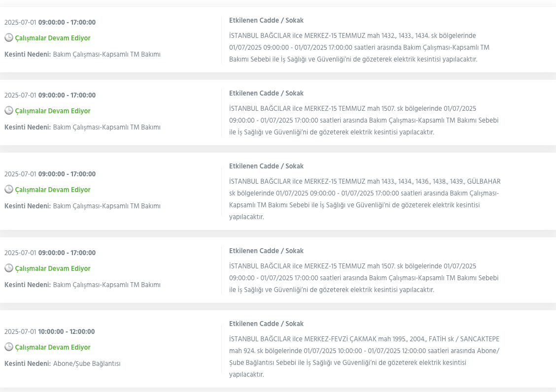Bağcılar, Avcılar, Şişli ve birçok ilçe için BEDAŞ saat verdi! 1 Temmuz 2025 İstanbul elektrik kesintisi ne kadar sürecek? - 6. Resim