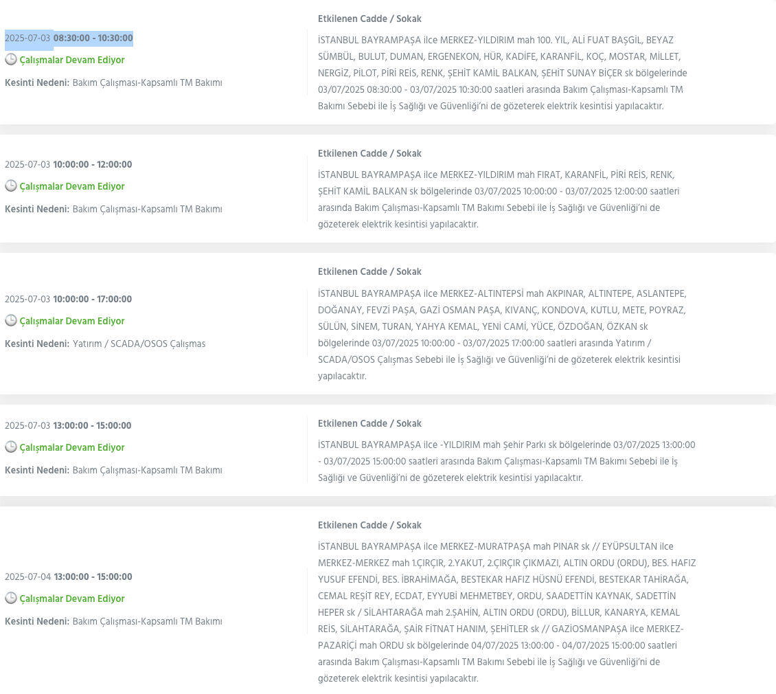 Bağcılar, Avcılar, Şişli ve birçok ilçe için BEDAŞ saat verdi! 1 Temmuz 2025 İstanbul elektrik kesintisi ne kadar sürecek? - 13. Resim