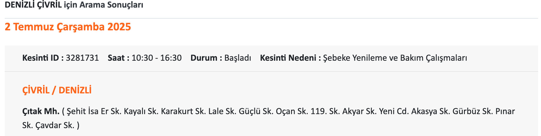 2-3-4 Temmuz Denizli elektrik kesintisi sorgulama: Acıpayam, Buldan, Çameli ve Çivril'de elektrikler ne zaman gelecek? - 7. Resim
