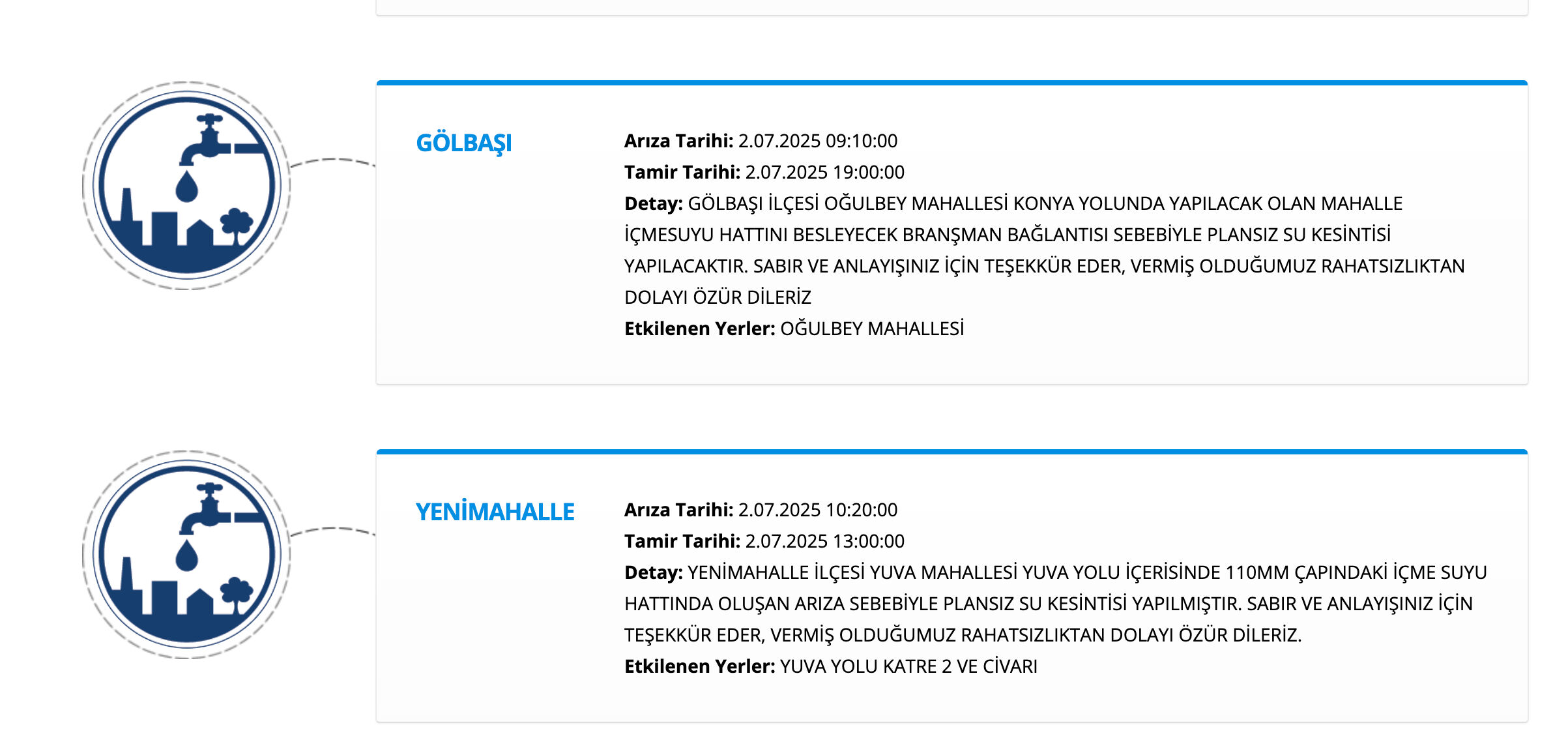 Ankara'nın Yenimahalle, Çankaya ve Pursaklar ilçelerinde sular ne zaman gelecek? 2 Temmuz 2025 ASKİ su kesinti listesini paylaştı - 2. Resim