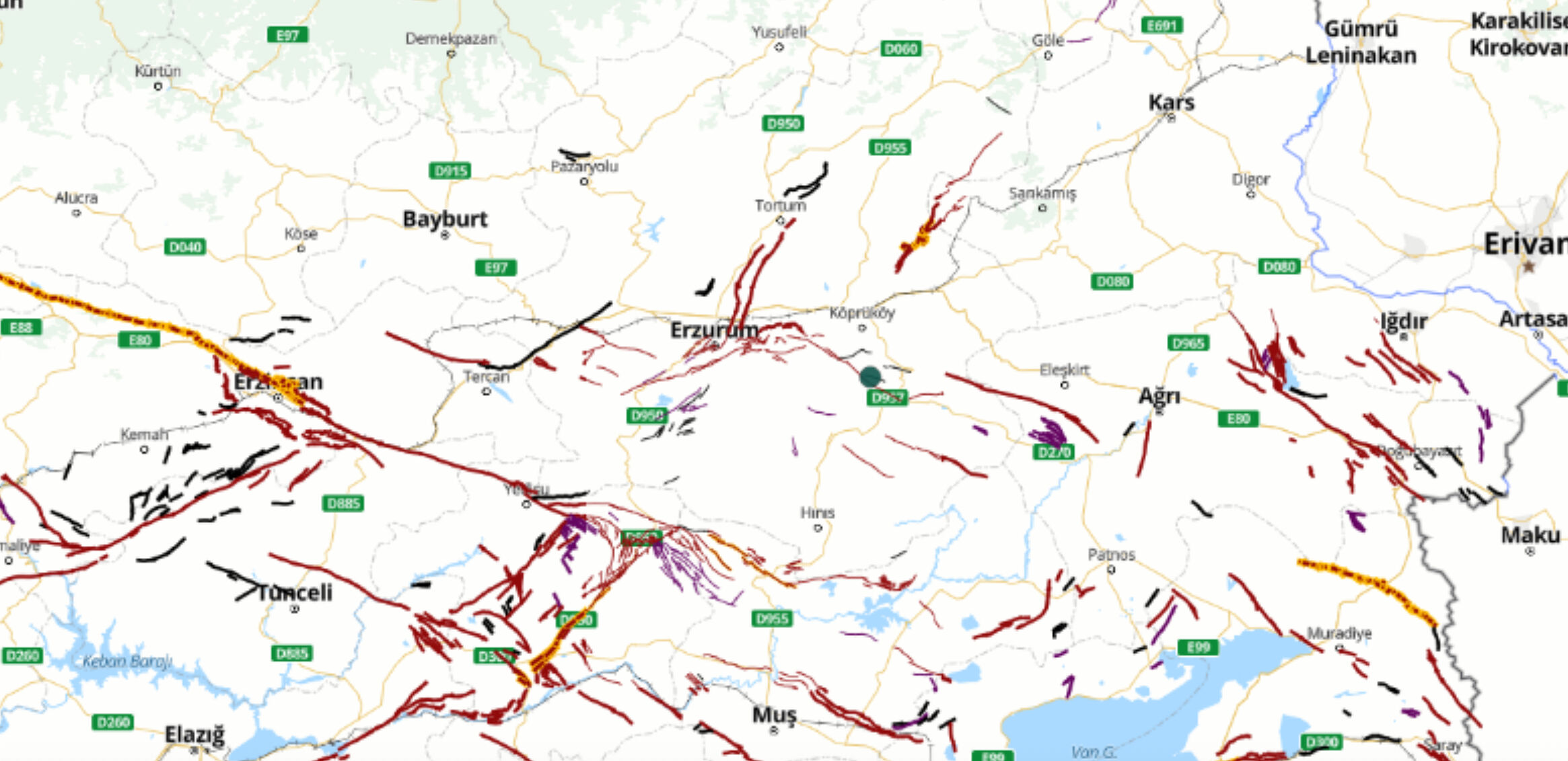 Erzurum deprem bölgesi mi, aktif fay hattı var mı? AFAD deprem tehlike haritasını paylaştı - 1. Resim