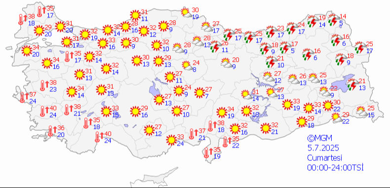 Sıcaklıklar 43 dereceyi bulacak! Meteoroloji son hava durumunu paylaştı: Avrupa kavruldu, sıra Türkiye'de 5 Temmuz 2025 Cumartesi - Hava Durumu Tahmini