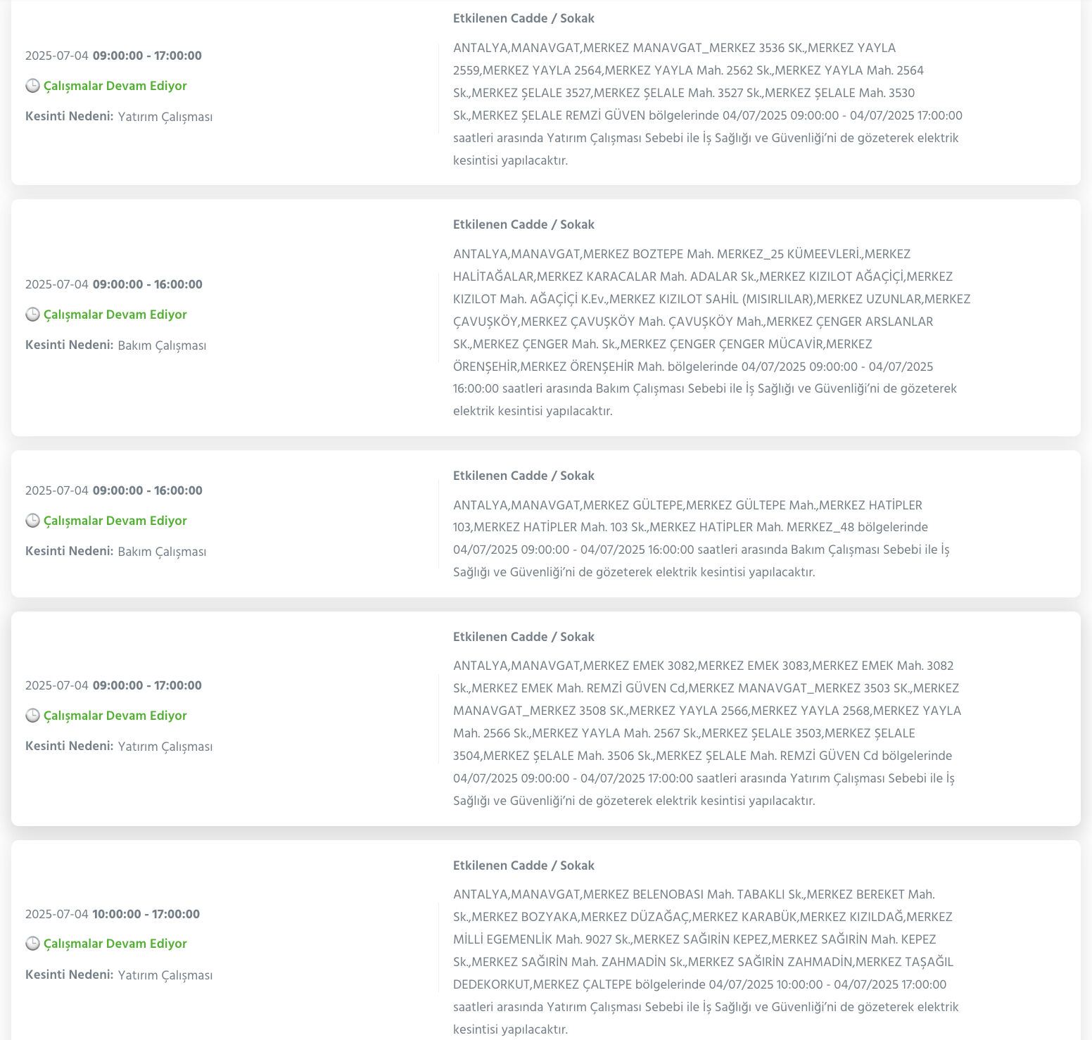 3-4 Temmuz Antalya planlı elektrik kesintisi sorgulama! Antalya'nın Aksu, Alanya, Manavgat, Serik ilçelerinde elektrikler ne zaman gelecek? - 7. Resim