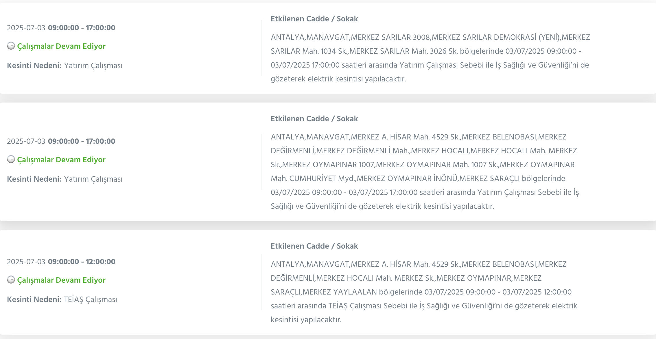 3-4 Temmuz Antalya planlı elektrik kesintisi sorgulama! Antalya'nın Aksu, Alanya, Manavgat, Serik ilçelerinde elektrikler ne zaman gelecek? - 4. Resim