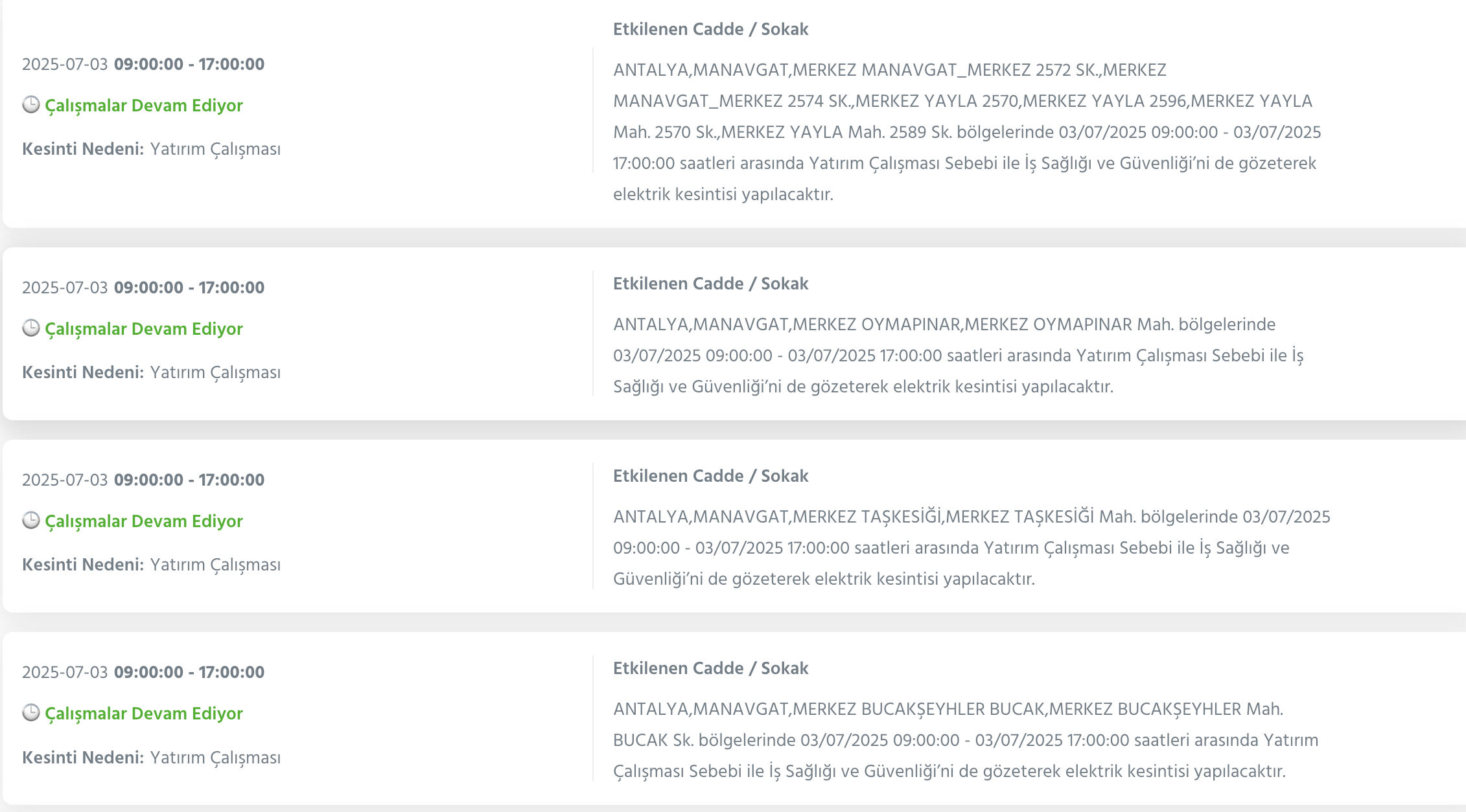 3-4 Temmuz Antalya planlı elektrik kesintisi sorgulama! Antalya'nın Aksu, Alanya, Manavgat, Serik ilçelerinde elektrikler ne zaman gelecek? - 5. Resim