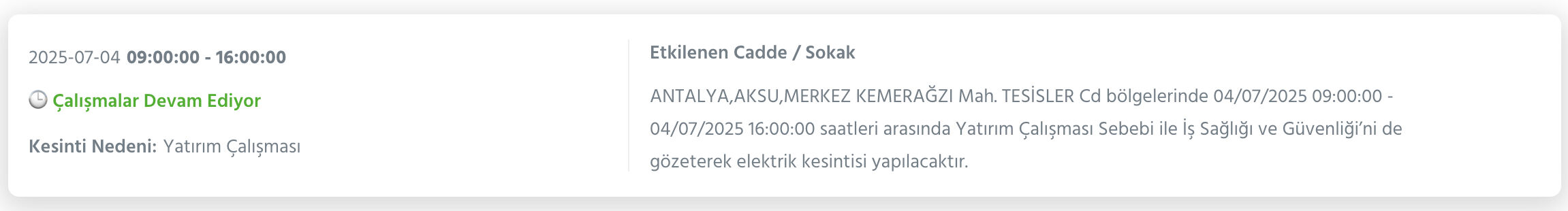 3-4 Temmuz Antalya planlı elektrik kesintisi sorgulama! Antalya'nın Aksu, Alanya, Manavgat, Serik ilçelerinde elektrikler ne zaman gelecek? - 3. Resim