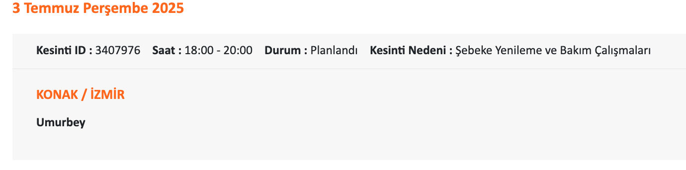 3-4 Temmuz İzmir'de elektrik kesintisi sorgulama! Çeşme, Çiğli, Ödemiş, Bornova ve Konak'ta elektrikler ne zaman gelecek? - 9. Resim